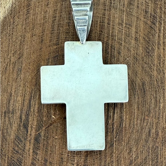 Jay King Turquoise and Sterling Silver Cross Necklace Slide Pendant - Picture 5 of 7